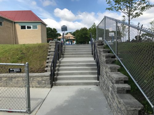 stone retaining wall & stair construction