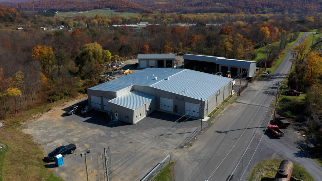 Construction site aerial view